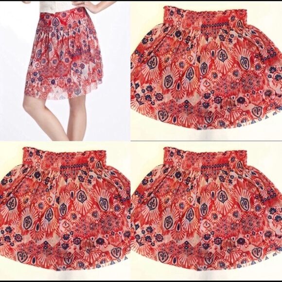 ANTHROPOLOGIE RAW HEM WESTERN WEAR LAYERED SKIRT - Picture 1 of 7